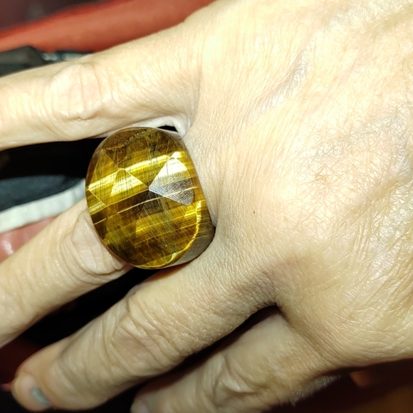 New Solid Tigers Eye Ring Size 8 - Picture 5 of 10